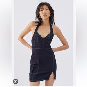 NWT Urban Outfitters Jenny Denim Bustier Mini Dress size Small